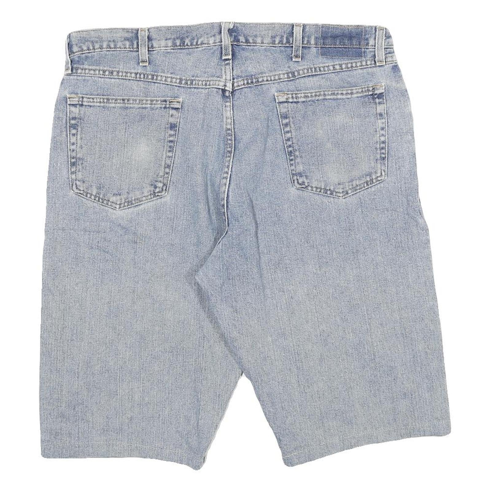 WRANGLER Mens Shorts Blue Casual Denim XL W36 Light Wash Classic Fit Zip Closure