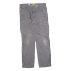 CARHARTT Mens Cotton Blend Grey Relaxed Fit Straight Trousers W36 L34 Workwear