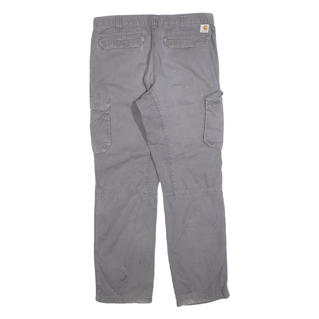 CARHARTT Mens Cotton Blend Grey Relaxed Fit Straight Trousers W36 L34 Workwear
