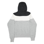 NIKE Mens Black & White & Grey Colourblock Pullover Hoodie M Cotton Blend Casual