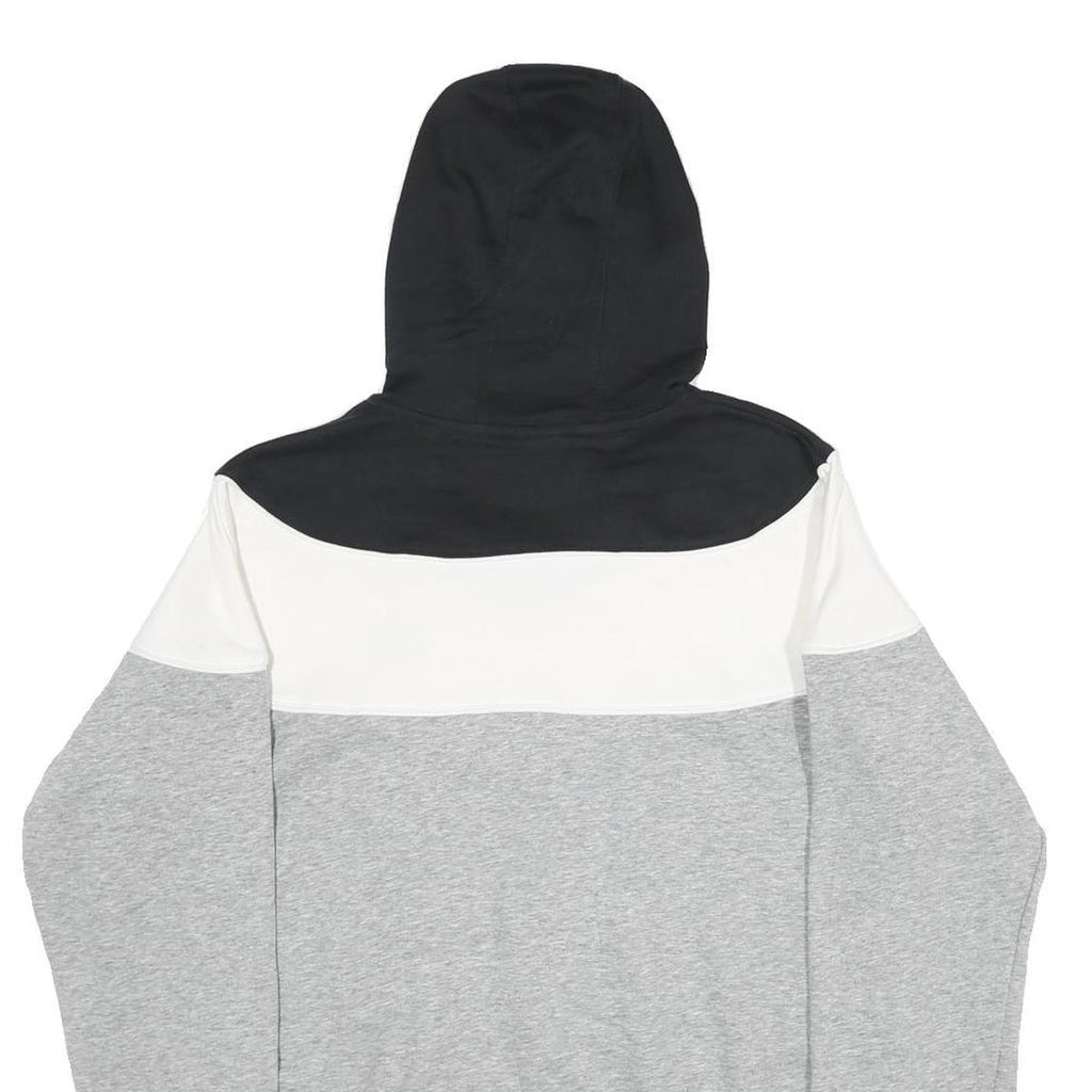 NIKE Mens Black & White & Grey Colourblock Pullover Hoodie M Cotton Blend Casual