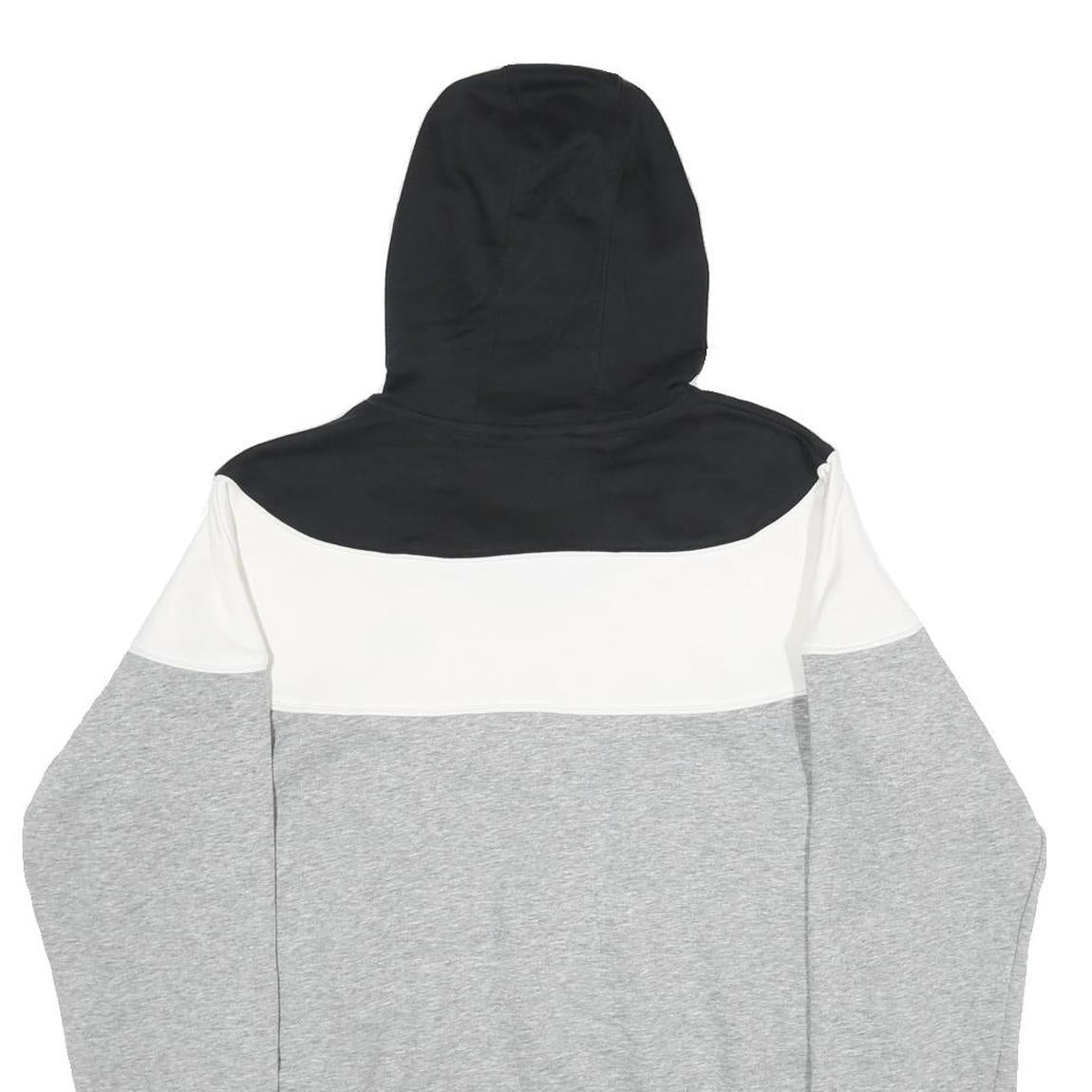 NIKE Mens Black & White & Grey Colourblock Pullover Hoodie M Cotton Blend Casual