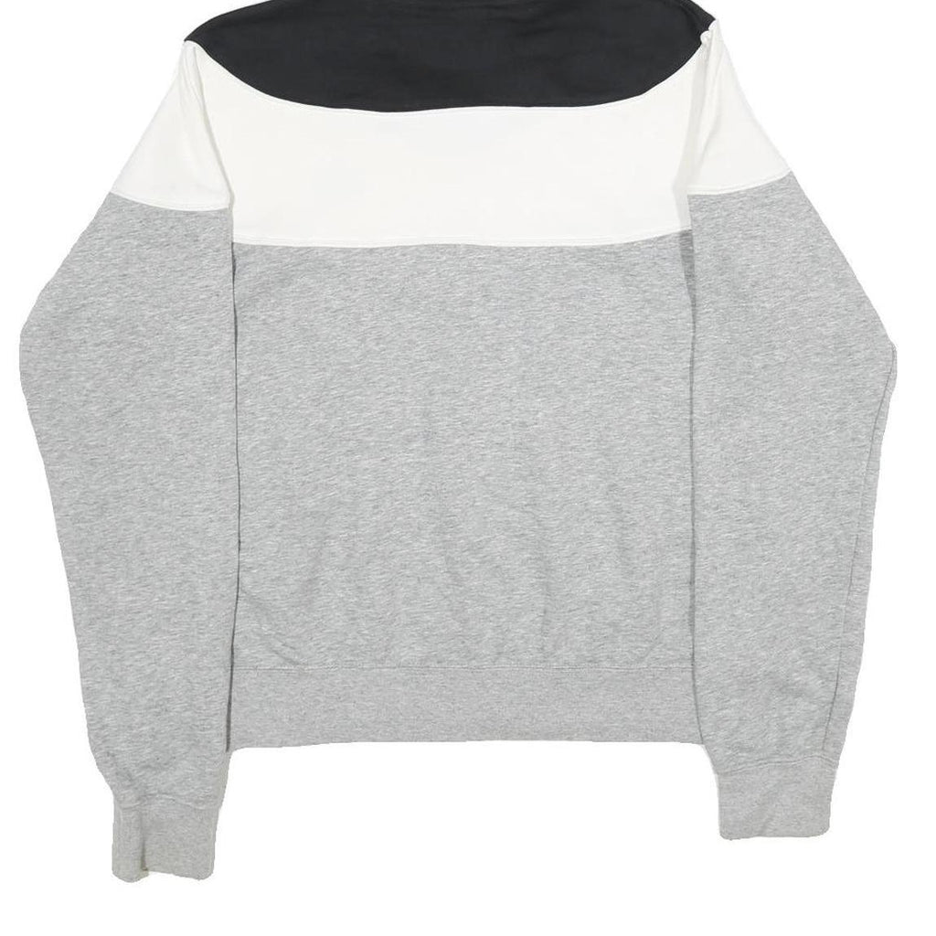 NIKE Mens Black & White & Grey Colourblock Pullover Hoodie M Cotton Blend Casual