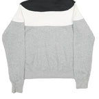 NIKE Mens Black & White & Grey Colourblock Pullover Hoodie M Cotton Blend Casual