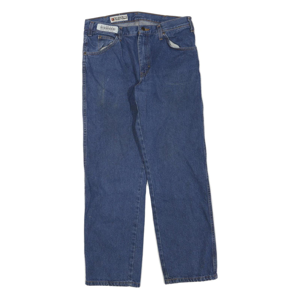 DICKIES Womens Regular Fit Straight Leg Denim Blue W32 L30 Classic Cotton Blend