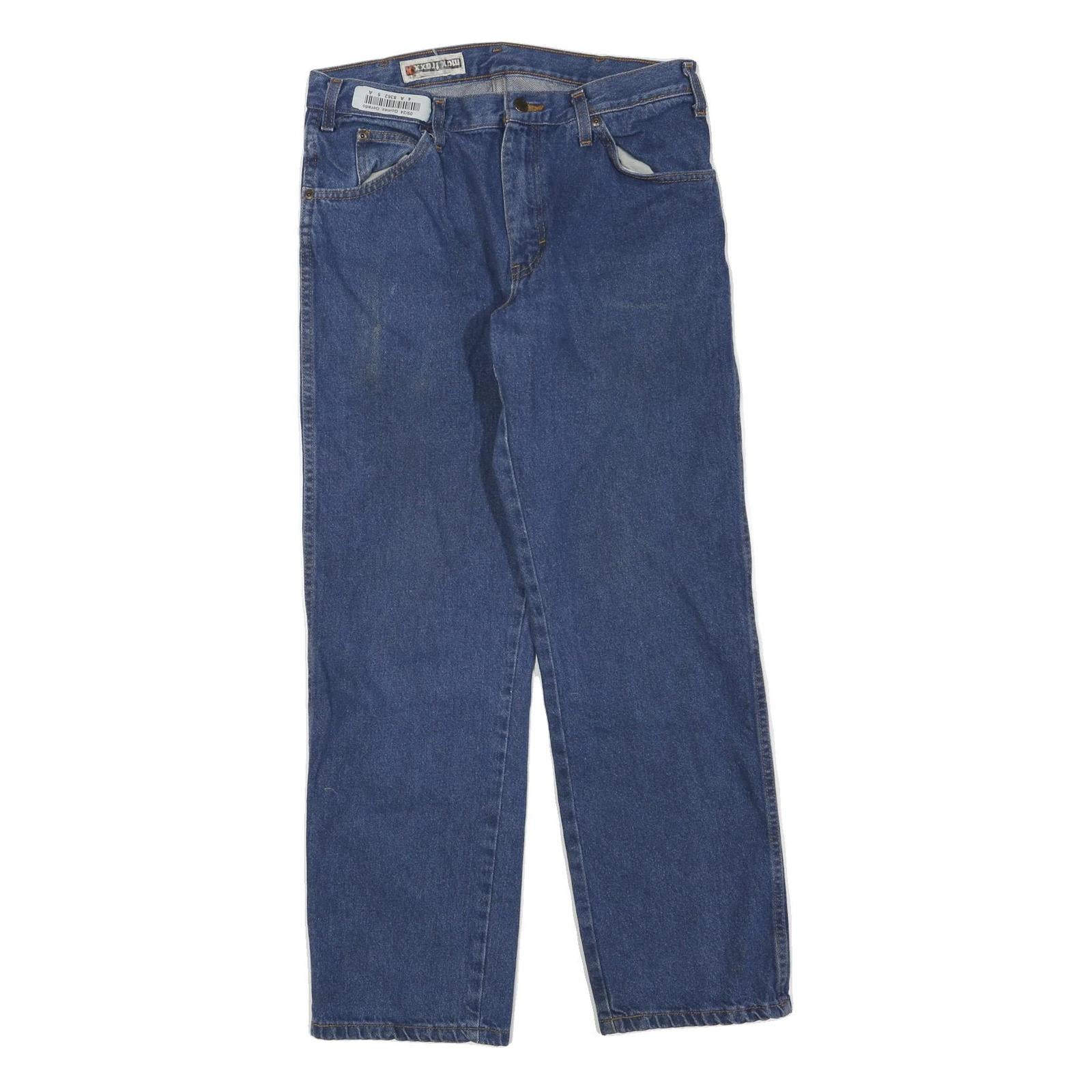 DICKIES Womens Regular Fit Straight Leg Denim Blue W32 L30 Classic Cotton Blend