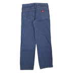 DICKIES Womens Regular Fit Straight Leg Denim Blue W32 L30 Classic Cotton Blend