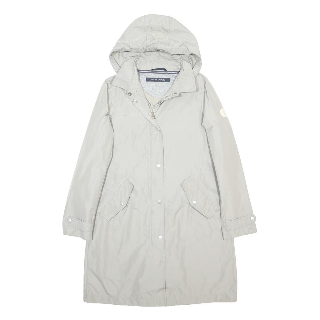 MARC O'POLO Womens Light Grey Hooded Jacket M Polyester Plain Zip Casual
