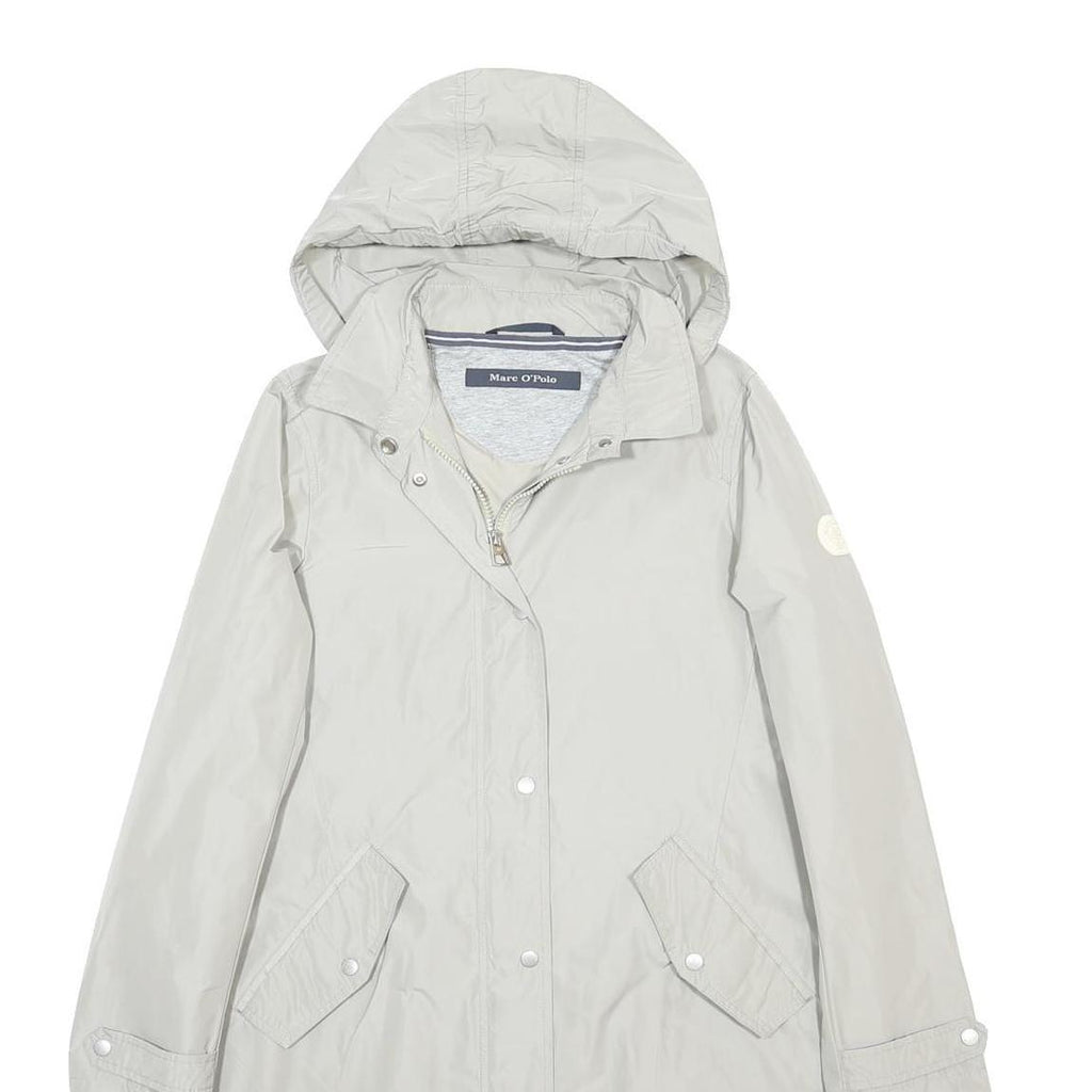 MARC O'POLO Womens Light Grey Hooded Jacket M Polyester Plain Zip Casual