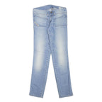 DIESEL Womens Slim Light Blue Denim Regular Jeans W27 L29 Stud Detail Zip