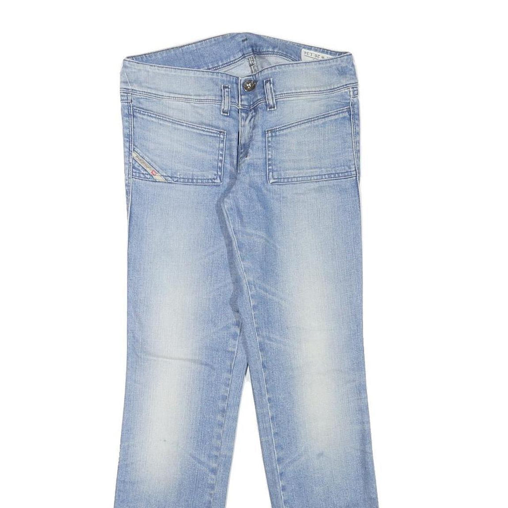 DIESEL Womens Slim Light Blue Denim Regular Jeans W27 L29 Stud Detail Zip