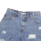LEVI'S Womens Blue Denim Casual Shorts S W26 Distressed Fashion