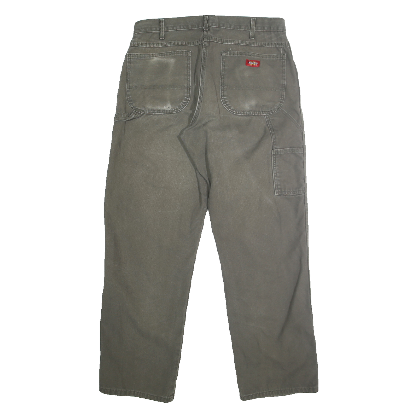 DICKIES Mens Jeans Green Regular Straight Denim Medium W34 L32 Workwear Zip