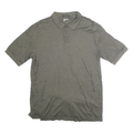 AUSTIN Mens Grey Short Sleeve Polo Shirt L Cotton Patterned Casual