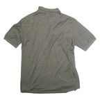 AUSTIN Mens Grey Short Sleeve Polo Shirt L Cotton Patterned Casual