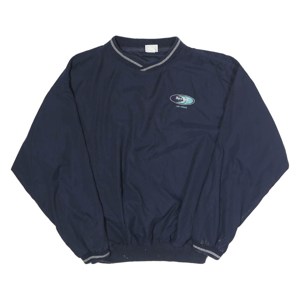 HARD ROCK CAFE Mens Navy Blue Pullover Sweatshirt XL Las Vegas Logo