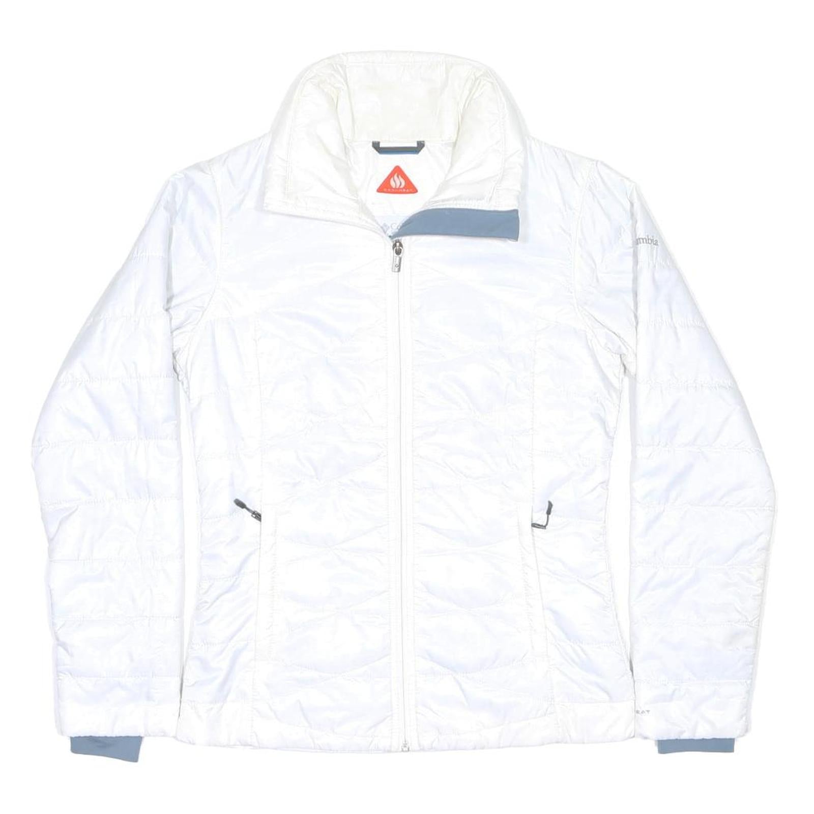 COLUMBIA Womens White Lightweight Jacket S Polyester Plain Outdoor Activewear