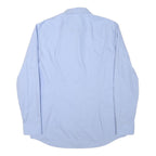 HUGO BOSS Mens Blue Shirt L Cotton Blend Classic Formal Long Sleeve Button
