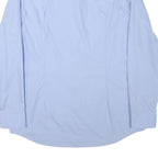 HUGO BOSS Mens Blue Shirt L Cotton Blend Classic Formal Long Sleeve Button