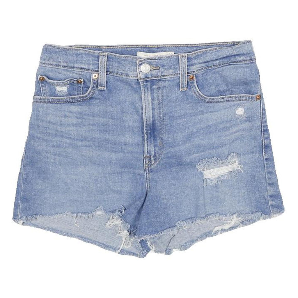 LEVI'S Womens Denim Blue Distressed Casual Shorts M W30 Summer Cotton Blend