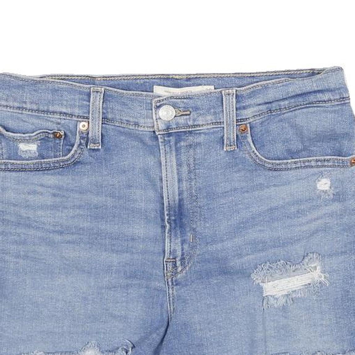 LEVI'S Womens Denim Blue Distressed Casual Shorts M W30 Summer Cotton Blend