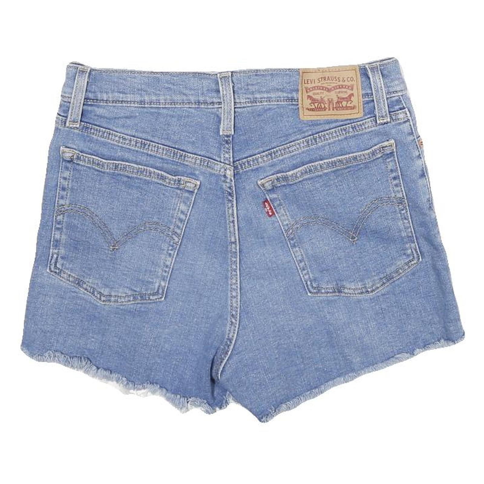 LEVI'S Womens Denim Blue Distressed Casual Shorts M W30 Summer Cotton Blend