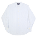 NAUTICA Mens Blue & White Stripe Cotton Blend Shirt XL Long Sleeve Button Collar