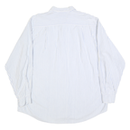 NAUTICA Mens Blue & White Stripe Cotton Blend Shirt XL Long Sleeve Button Collar