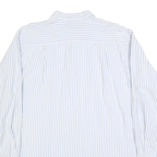 NAUTICA Mens Blue & White Stripe Cotton Blend Shirt XL Long Sleeve Button Collar