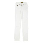 LOIS Womens Cotton Blend White Slim Skinny Trousers W23 L31 Stylish Casual Wear