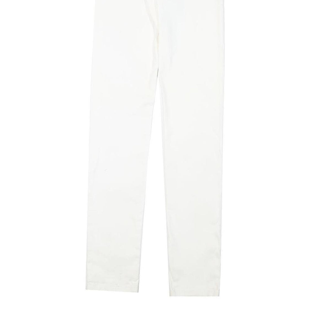 LOIS Womens Cotton Blend White Slim Skinny Trousers W23 L31 Stylish Casual Wear
