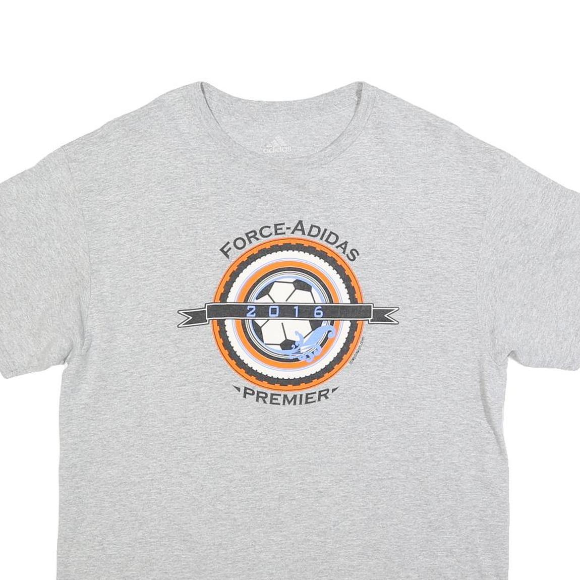 ADIDAS Mens Grey Force-ADIDAS Premier Graphic T-Shirt M Crew Neck Short Sleeve