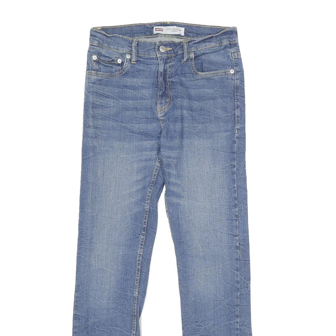 LEVI'S 502 Mens Jeans Blue Cotton Blend Regular Tapered Rinse W28 L28 Classic