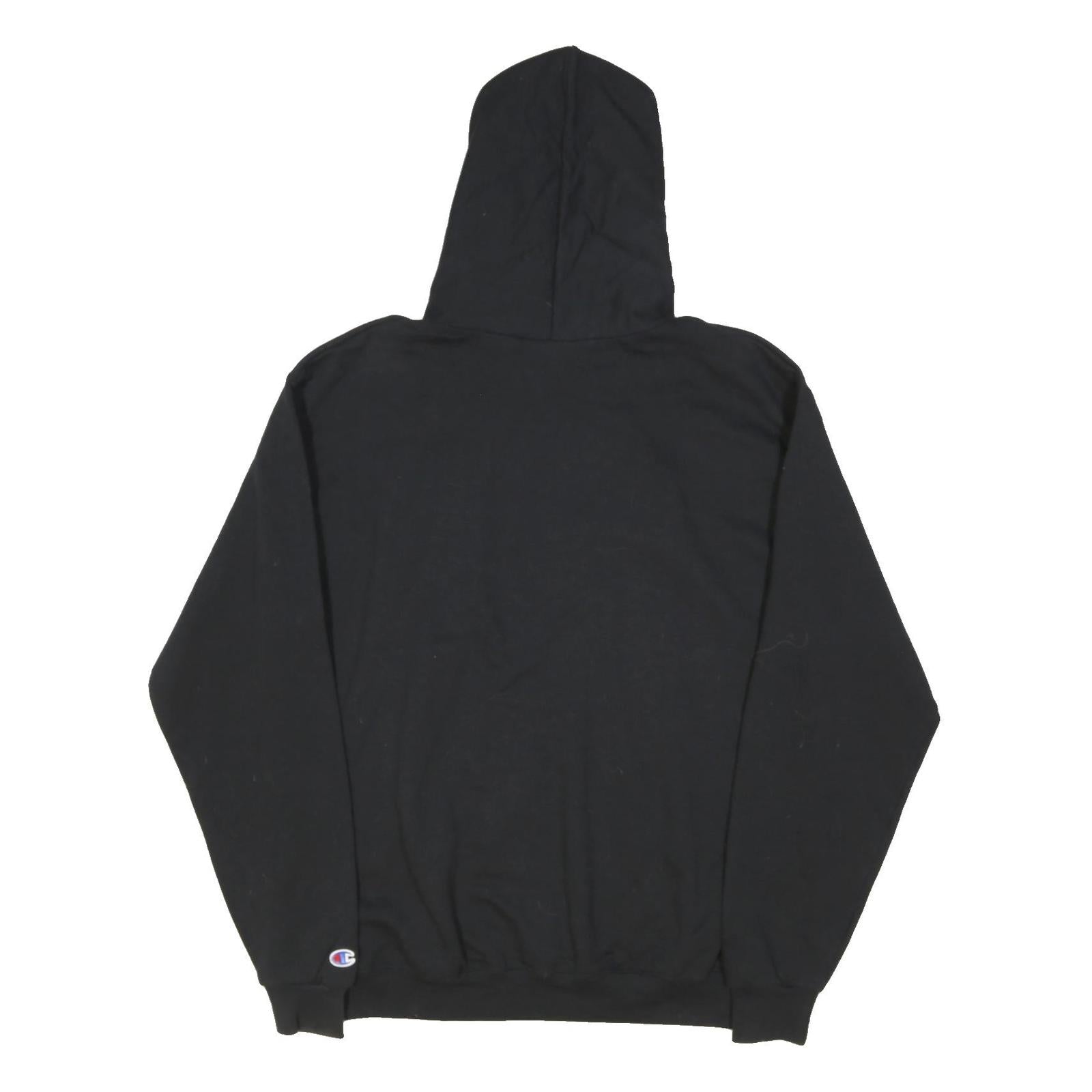 CHAMPION Mens Black Bodega Bay Hoodie L Cotton Blend Pullover Sweatshirt
