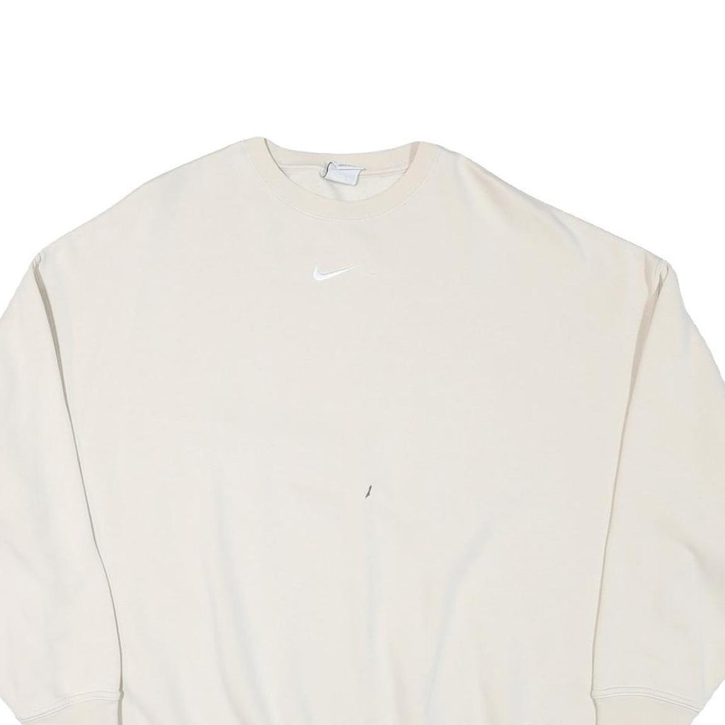 NIKE Womens Cream Crew Neck XS Cotton Blend Sweatshirt Casual Wear