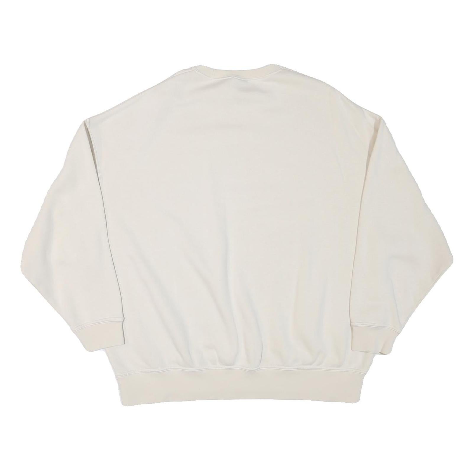 NIKE Womens Cream Crew Neck XS Cotton Blend Sweatshirt Casual Wear