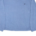 CHAPS Mens Blue Chunky Knit Crew Neck Jumper 2XL Cotton Blend Pullover Classic