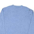 CHAPS Mens Blue Chunky Knit Crew Neck Jumper 2XL Cotton Blend Pullover Classic