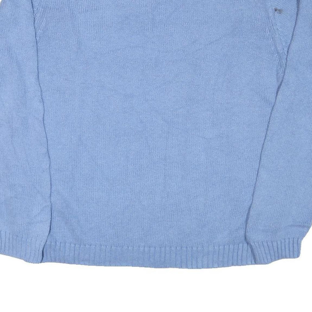 CHAPS Mens Blue Chunky Knit Crew Neck Jumper 2XL Cotton Blend Pullover Classic