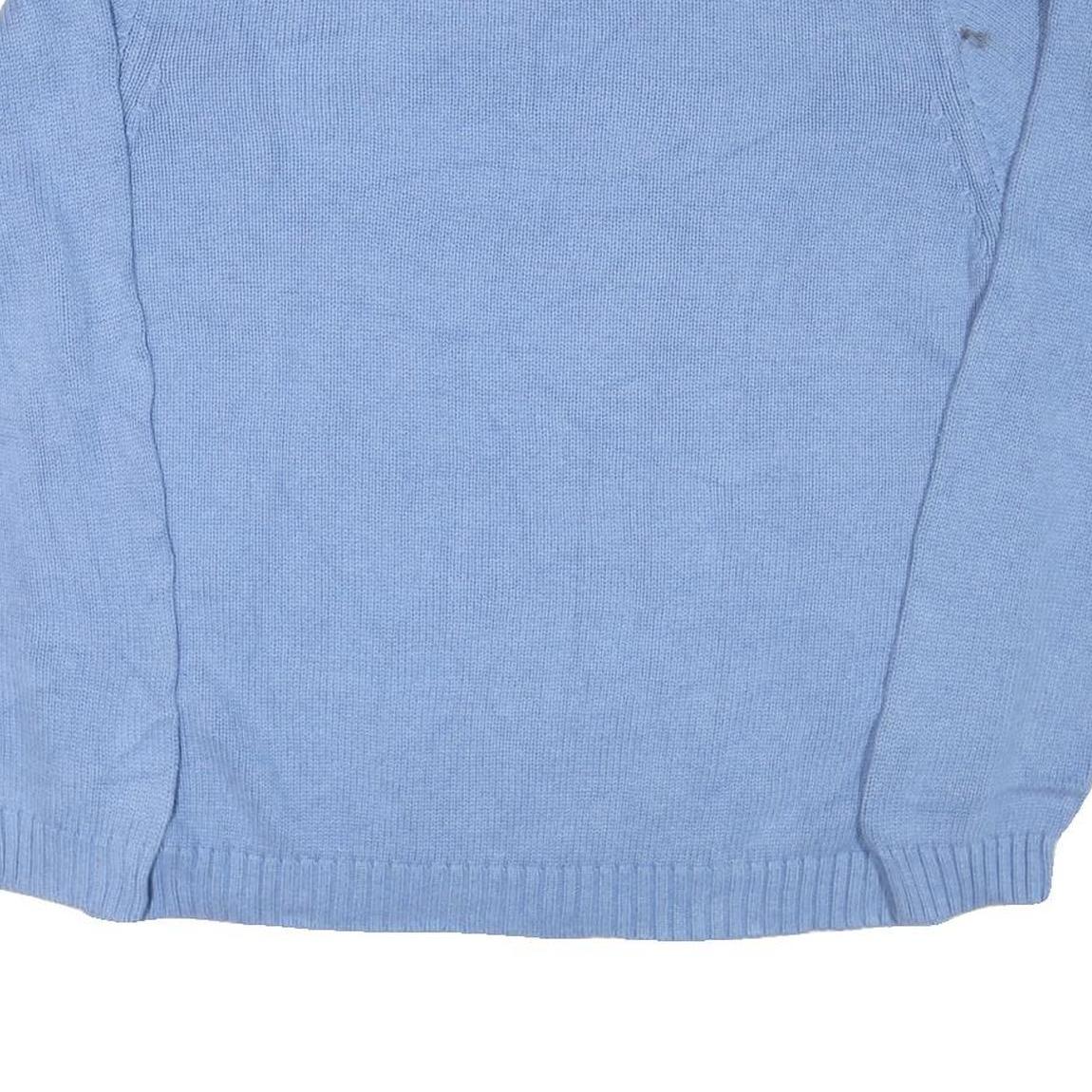 CHAPS Mens Blue Chunky Knit Crew Neck Jumper 2XL Cotton Blend Pullover Classic