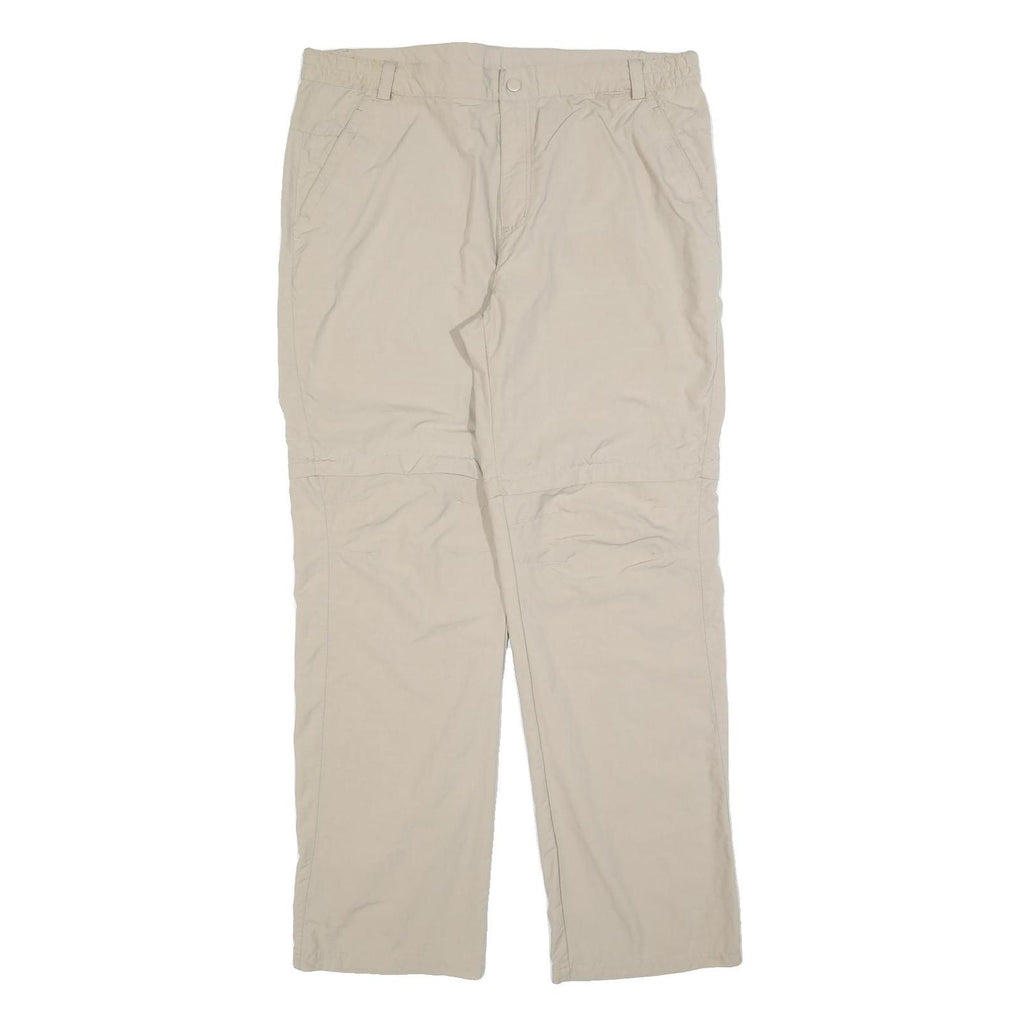 TREVOLUTION Mens Relaxed Beige Polyester Blend Zip Trousers W38 L32 Casual