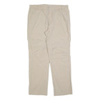 TREVOLUTION Mens Relaxed Beige Polyester Blend Zip Trousers W38 L32 Casual