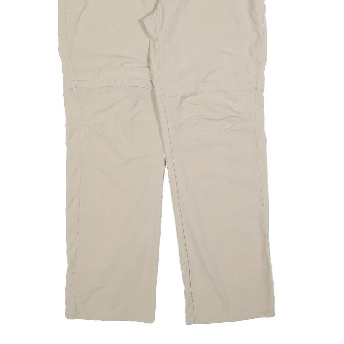 TREVOLUTION Mens Relaxed Beige Polyester Blend Zip Trousers W38 L32 Casual