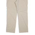 TREVOLUTION Mens Relaxed Beige Polyester Blend Zip Trousers W38 L32 Casual