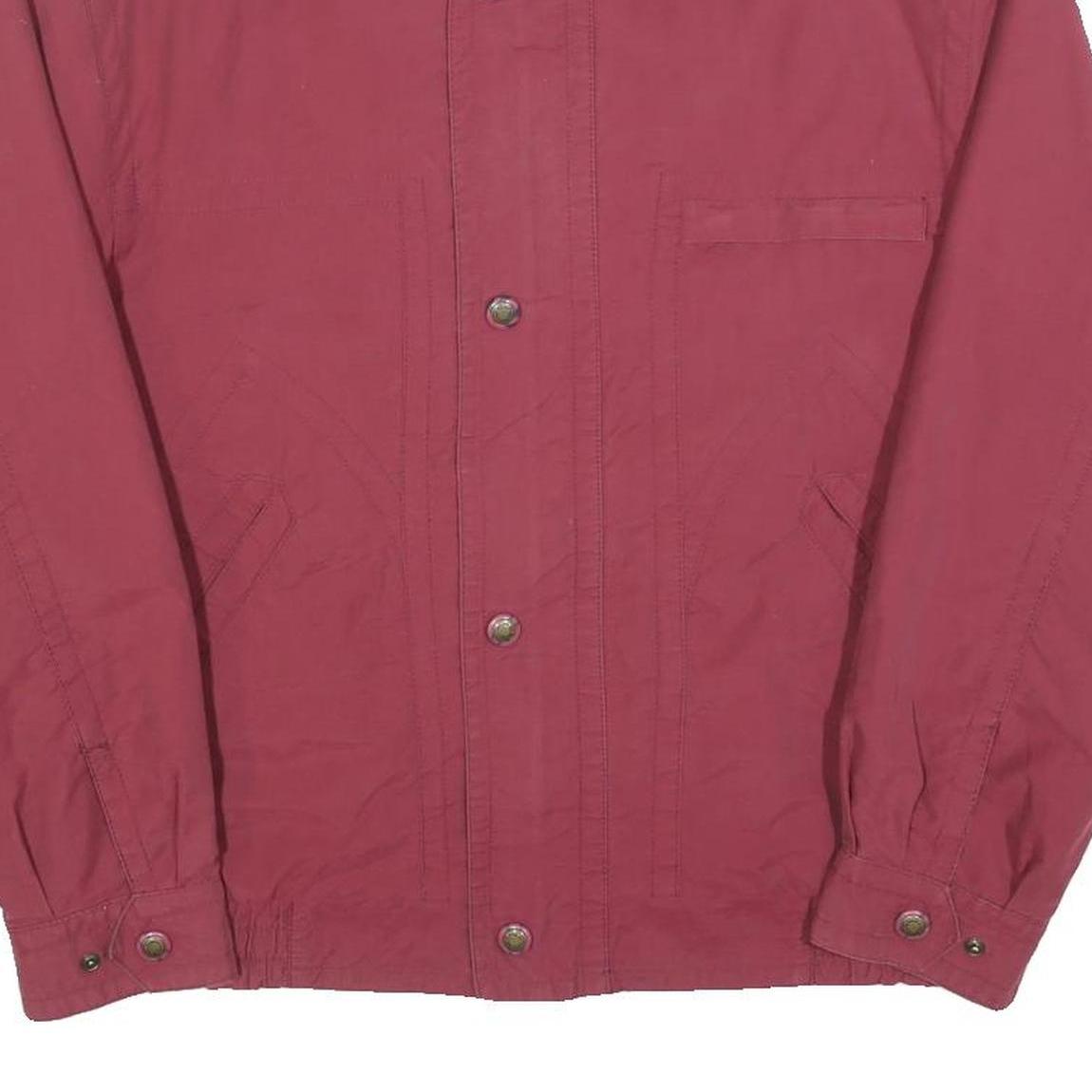 KEMPEL Mens Red Jacket S Polyester Blend Classic Zip Plain Casual Lightweight