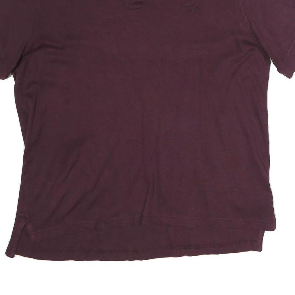 CHAPS Mens Maroon Short Sleeve Plain Polo Shirt M Casual Cotton Classic