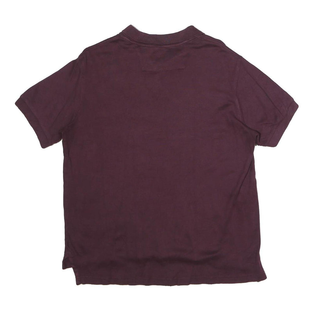 CHAPS Mens Maroon Short Sleeve Plain Polo Shirt M Casual Cotton Classic