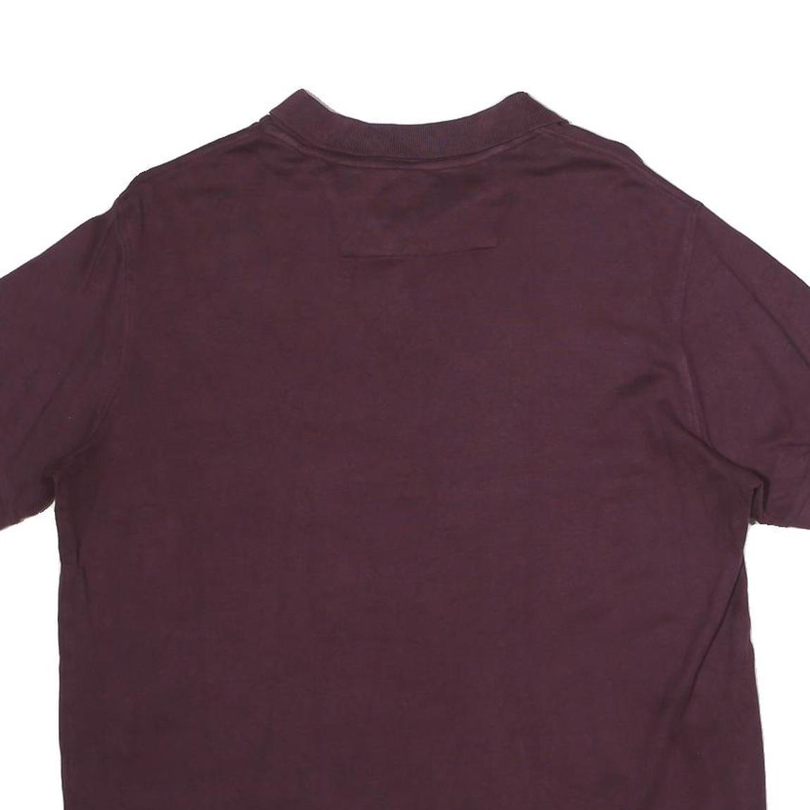 CHAPS Mens Maroon Short Sleeve Plain Polo Shirt M Casual Cotton Classic