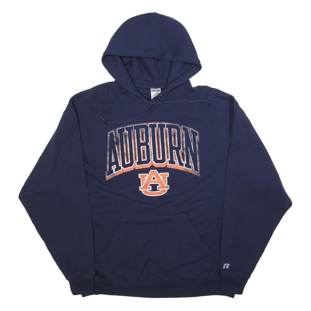JERZEES Mens Navy Blue Auburn Logo Hoodie XL Cotton Blend Pullover