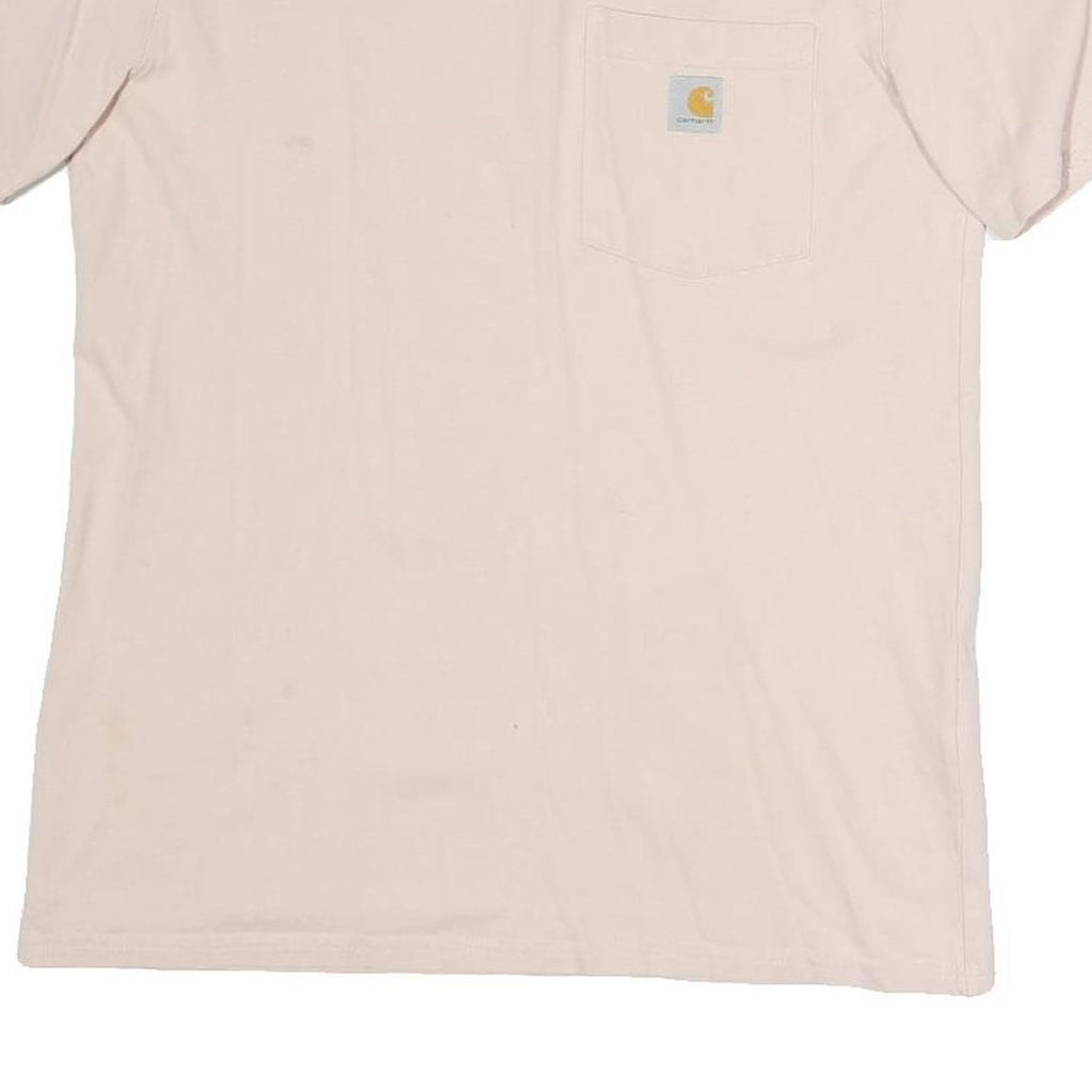 CARHARTT Womens Cream & Yellow Pocket T-Shirt S Short Sleeve Round Neck Casual